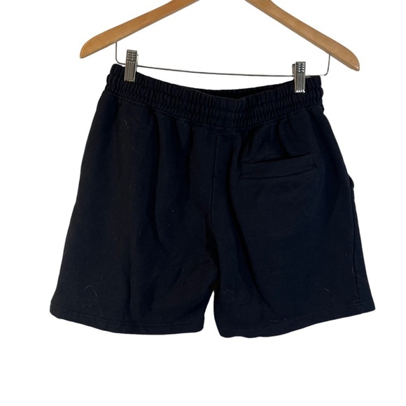 U.S. Apparel Black Knit Shorts Size Small Elastic Waistband Drawstring Pockets - Picture 2 of 5
